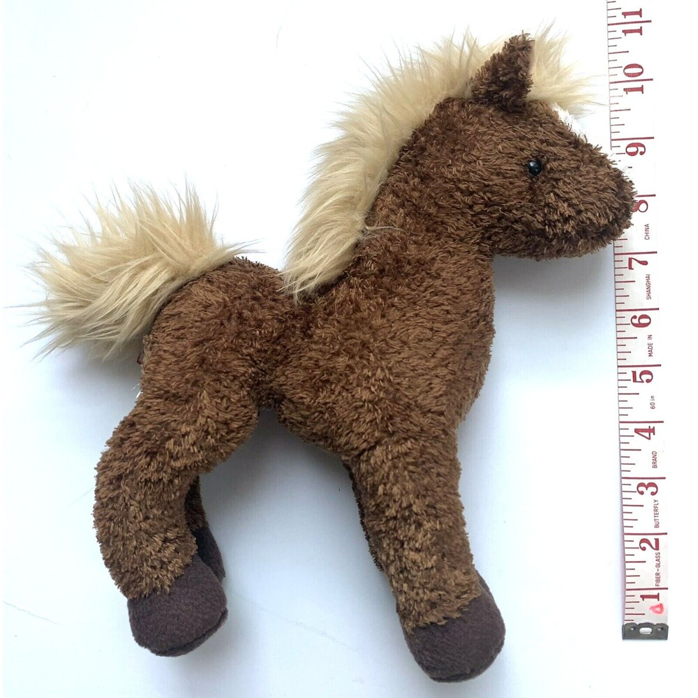 Douglas Cuddle Toy Horse Pony Plush Stuffed Animal Lovey Brown Tan White  10"